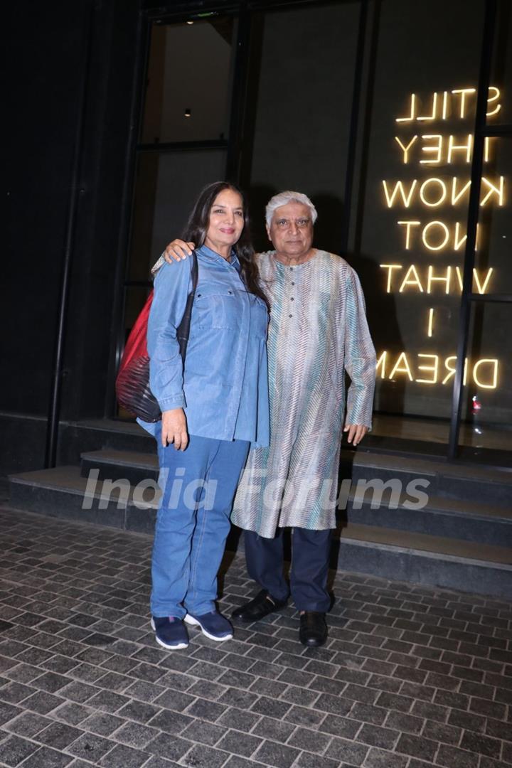 Shabana Azmi and Javed Akhtar snapped at the special screening of Angry Young Men