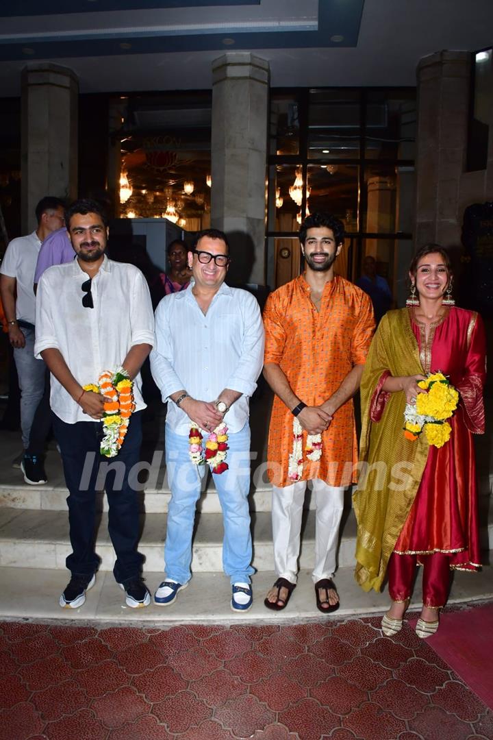 Aashim Gulati, Dhvani Bhanushali and Vinod Bhanushali  visit ISKCON Temple, Juhu 