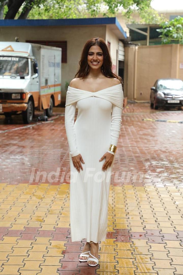 Malavika Mohanan snapped promoting film Thangalaan in Mumbai