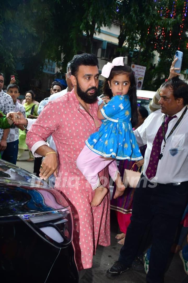 Raj Kundra snapped at ISKON temple 