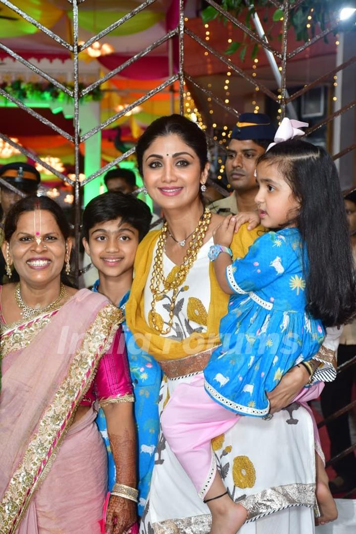 Shilpa Shetty snapped at ISKON temple 