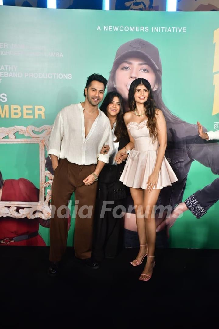 Varun Dhawan and Anjini Dhawan  grace the trailer launch of 'Binny And Family'