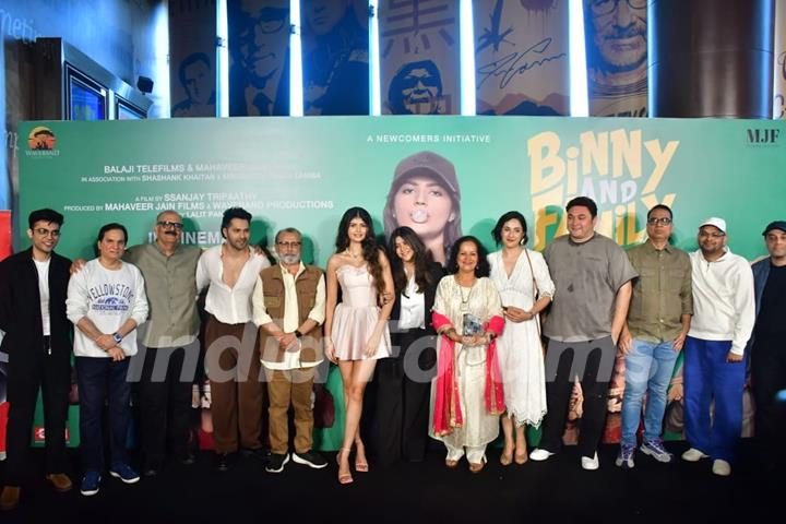 Himani Shivpuri, Pankaj Kapur, Rajesh Kumar, Lalit Pandit, Varun Dhawan, Sanjay Tripathi and Anjini Dhawan  grace the trailer launch of 'Binny And Family'