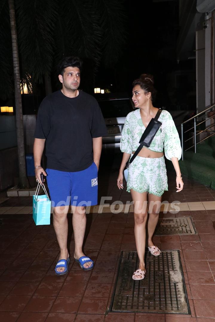 Karan Kundrra and Tejasswi Prakash snapped in the city