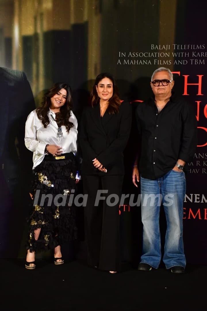 Kareena Kapoor, Ektaa Kapoor and Hansal Mehta grace the trailer launch of 'The Buckingham Murders'