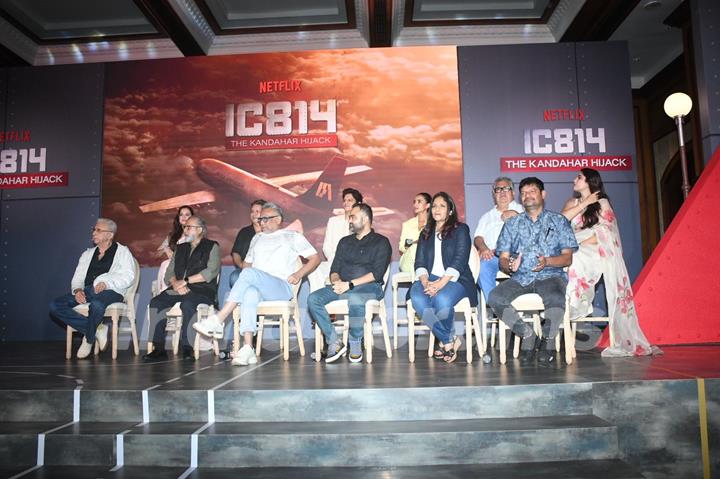 Dia Mirza, Naseeruddin Shah, Manoj Pahwa, Pankaj Kapur, Anubhav Sinha, Kumud Mishra, Vijay Varma and Patralekhaa snapped at the press conference of IC 814: The Kandahar Hijack