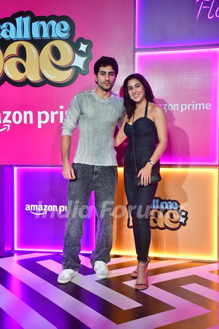 Ibrahim Ali Khan and Sara Ali Khan Attend the screening of 'Call Me Bae'