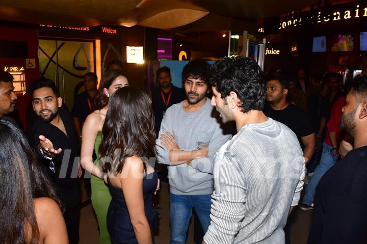 Ibrahim Ali Khan, Kartik Aaryan, Sara Ali Khan and Ananya Panday Attend the screening of 'Call Me Bae'