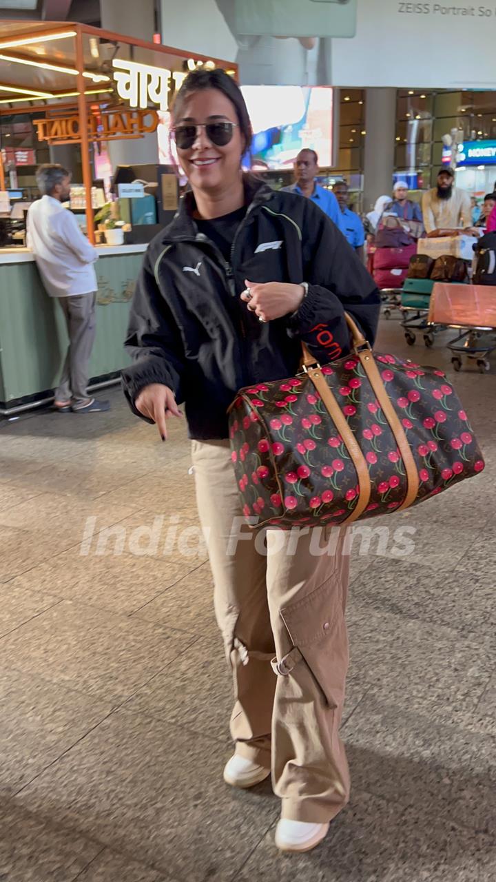 Tania Shroff snapped at the airport