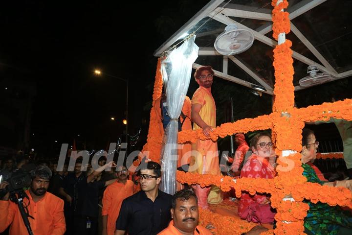 Orry snapped at Ambani's Bappa Visarjan