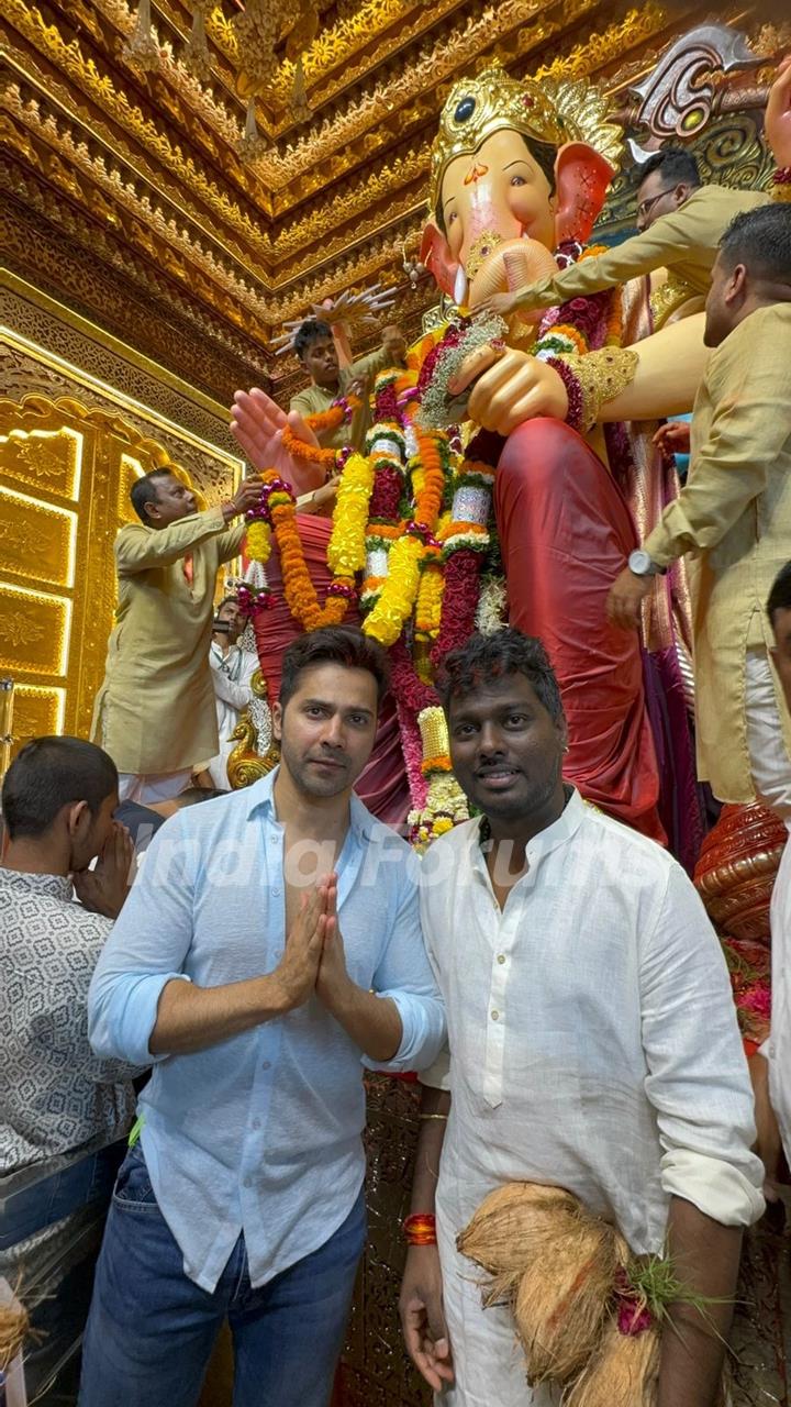 Varun Dhawan and Atlee Kumar snapped at Lalbhaug Cha Raja