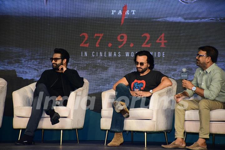 Saif Ali Khan and Jr. NTR  snapped at the trailer launch of their upcoming movie Devara: Part 1