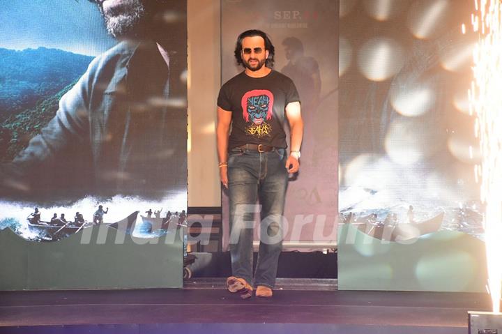 Saif Ali Khan  snapped at the trailer launch of their upcoming movie Devara: Part 1