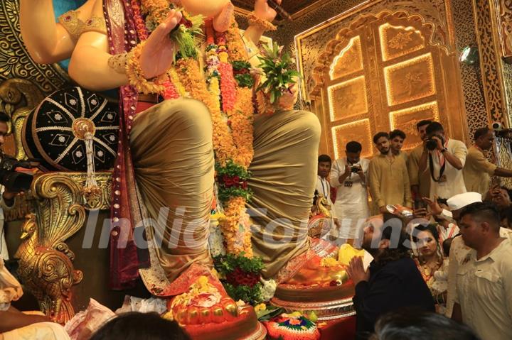 Anant Ambani snapped at Lalbaugcha Raja