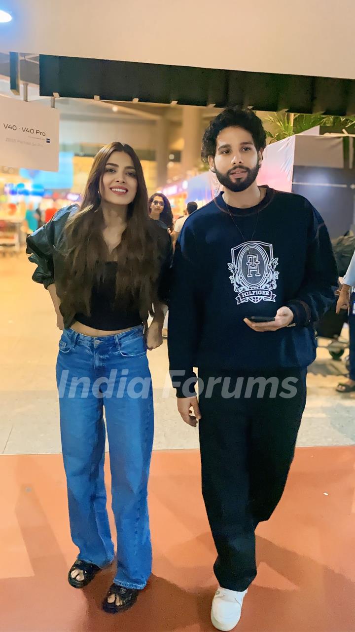 Siddhant Chaturvedi and Malavika Mohanan snapped at the airport