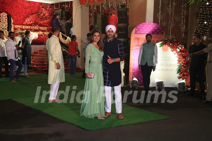 Harbhajan Singh snapped at CM’s residence for Ganpati Darshan