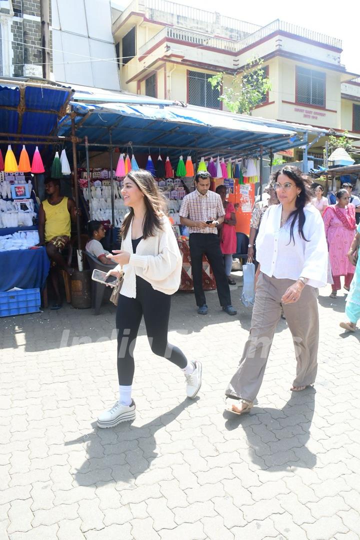 Alaya Furniturewalla snapped outside Mount Mary Church