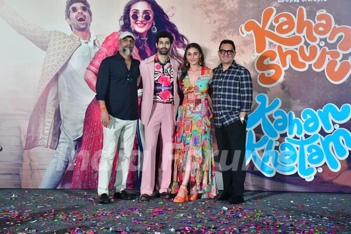 Aashim Gulati, Dhvani Bhanushali and Vinod Bhanushali  snapped at the special live musical performances of their upcoming film 'Kahan Shuru Kahan Khatam'