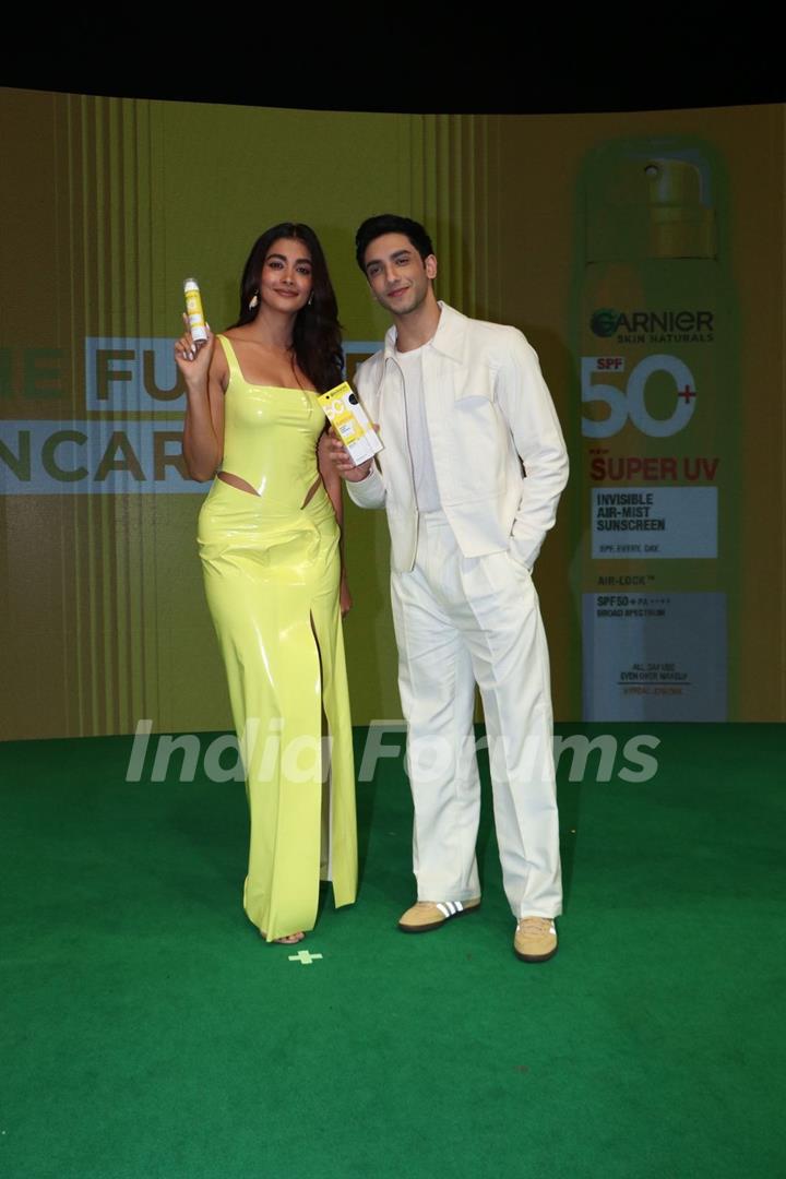 Pooja Hegde and Vedang Raina snapped at Garnier event