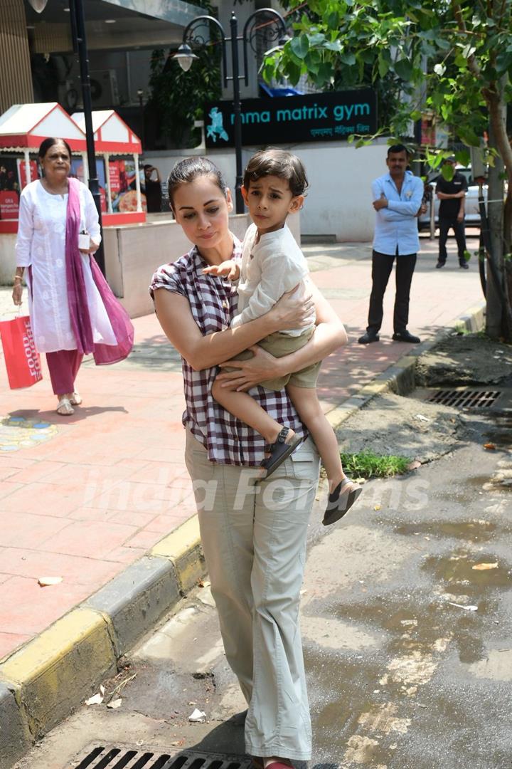 Dia Mirza get clicked with her son in the city