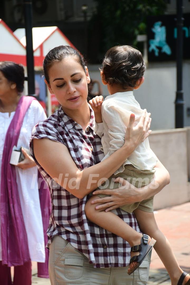 Dia Mirza get clicked with her son in the city