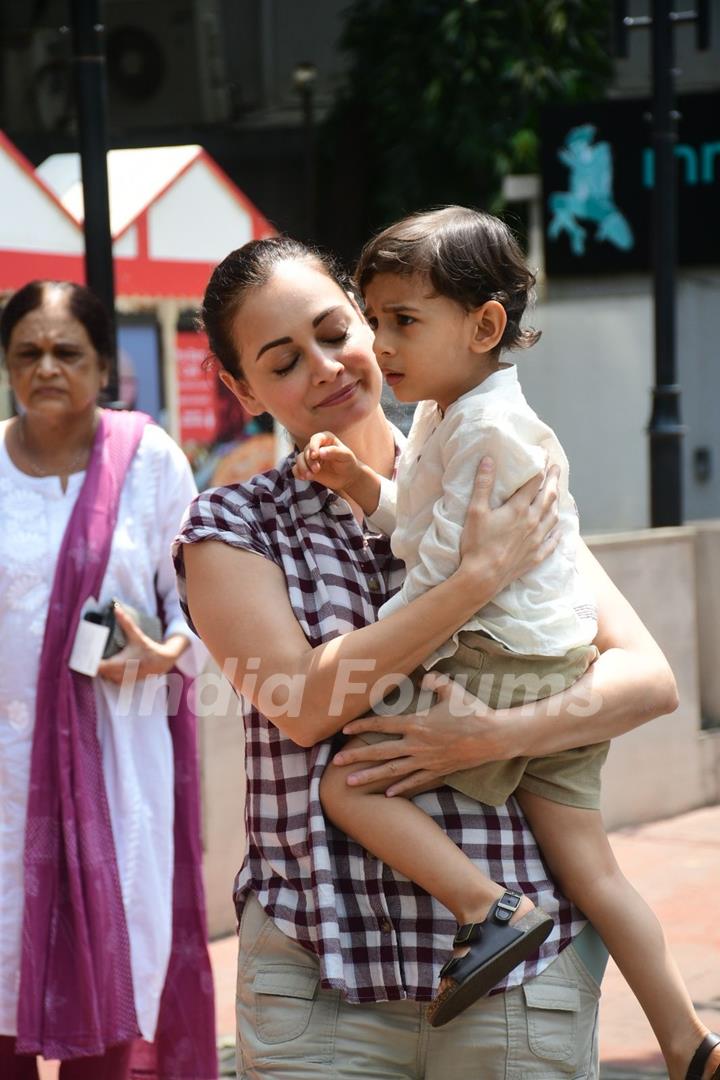 Dia Mirza get clicked with her son in the city