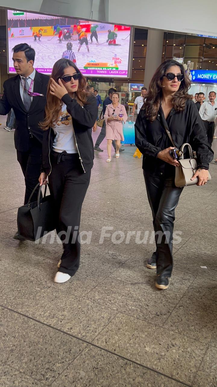 Raveena Tandon and Rasha Thadani snapped at the airport