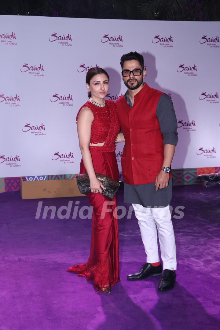 Kunal Kemmu and Soha Ali Khan snapped at the Saudi tourism event