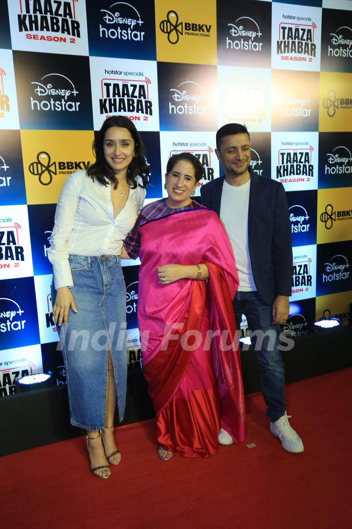 Shraddha Kapoor and Guneet Monga grace the premiere of 'Taaza Khabar season 2'