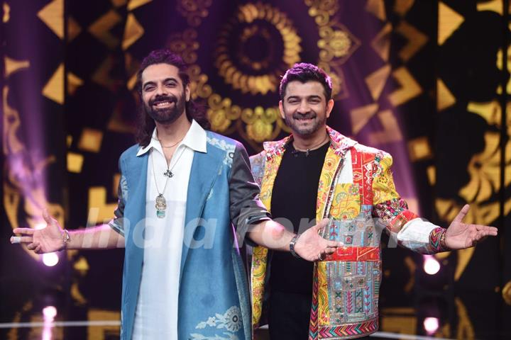 Sachin Sanghvi and Jigar Saraiya promoting their upcoming film 'Vicky Vidya Ka Woh Wala Video' on the sets of 'Sa Re Ga Ma Pa'