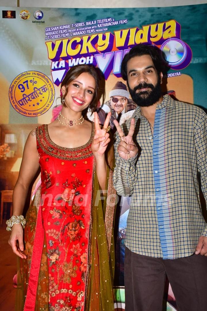 Rajkummar Rao and Triptii Dimri snapped promoting their upcoming film 'Vicky Vidya Ka Woh Wala Video'