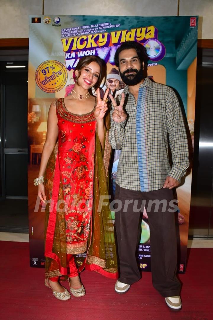 Rajkummar Rao and Triptii Dimri snapped promoting their upcoming film 'Vicky Vidya Ka Woh Wala Video'