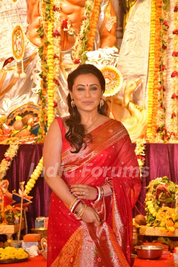 Rani Mukerji snapped at Durga Puja Pandal