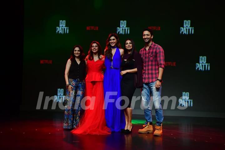 Kajol, Kanika Dhillon, Shaheer Sheikh and Kriti Sanon grace the trailer launch of 'Do Patti'