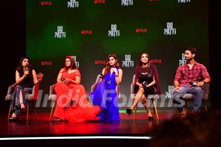 Kajol, Kanika Dhillon, Shaheer Sheikh and Kriti Sanon grace the trailer launch of 'Do Patti'