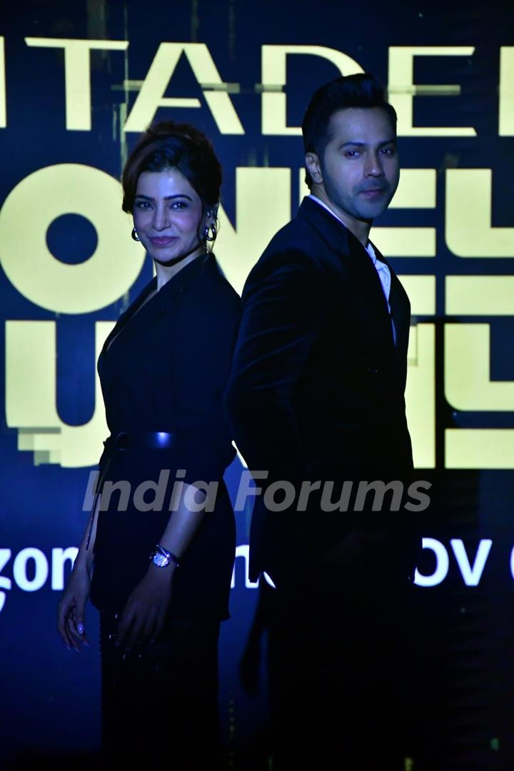 Varun Dhawan and Samantha Ruth Prabhu snapped at the trailer launch of 'Citadel: Honey Bunny'