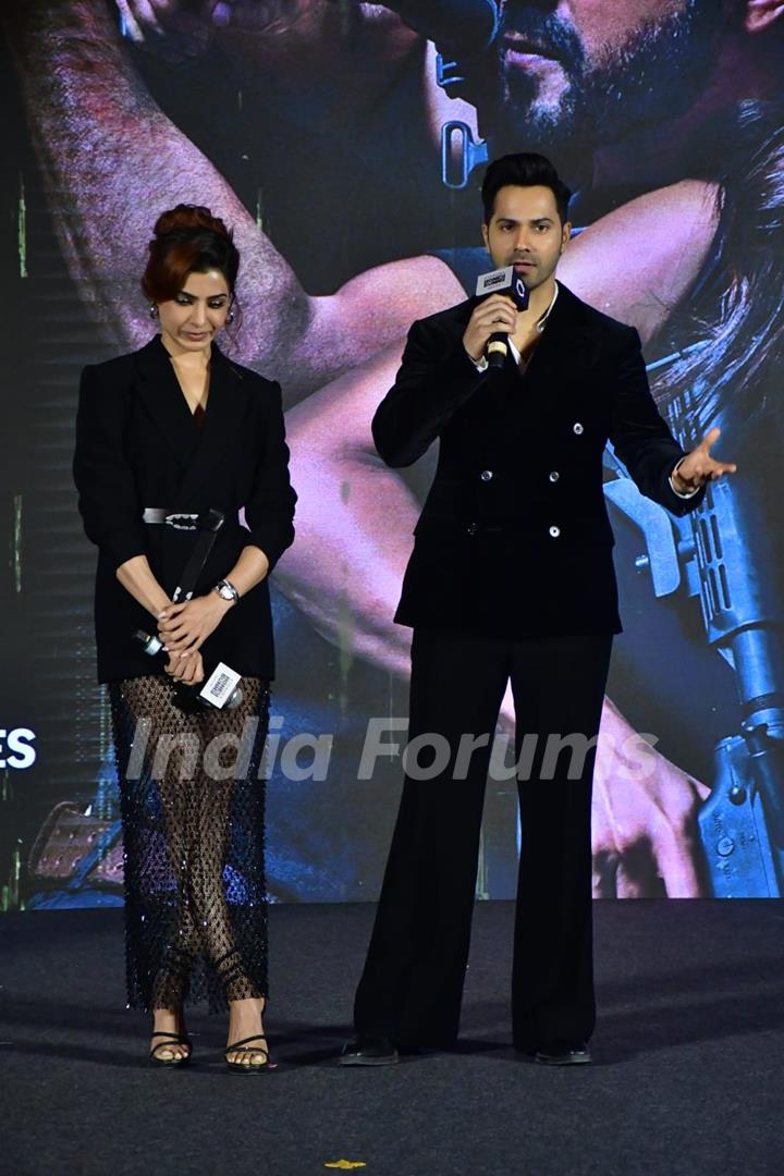 Varun Dhawan and Samantha Ruth Prabhu snapped at the trailer launch of 'Citadel: Honey Bunny'