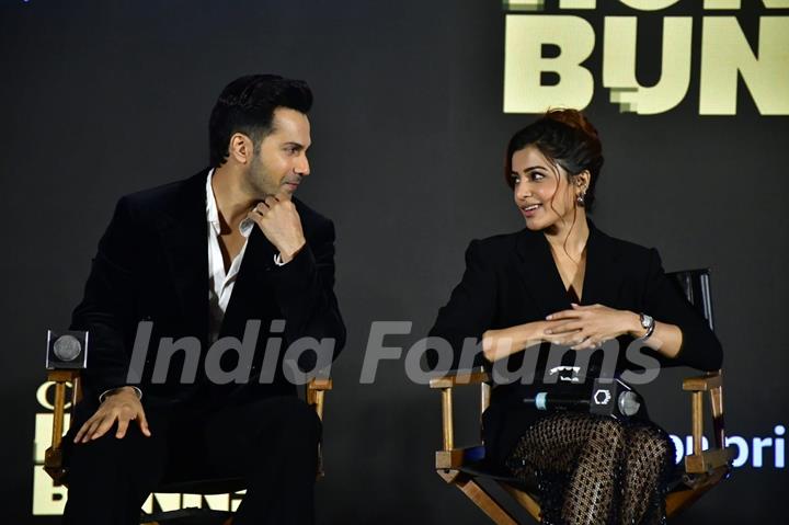 Varun Dhawan and Samantha Ruth Prabhu snapped at the trailer launch of 'Citadel: Honey Bunny'