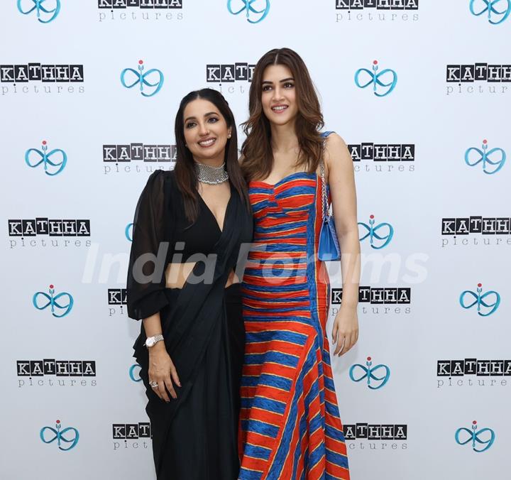 Kanika Dhillon and Kriti Sanon snapped at Kanika Dhillon's huge bash celebrating women driving Indian Cinema