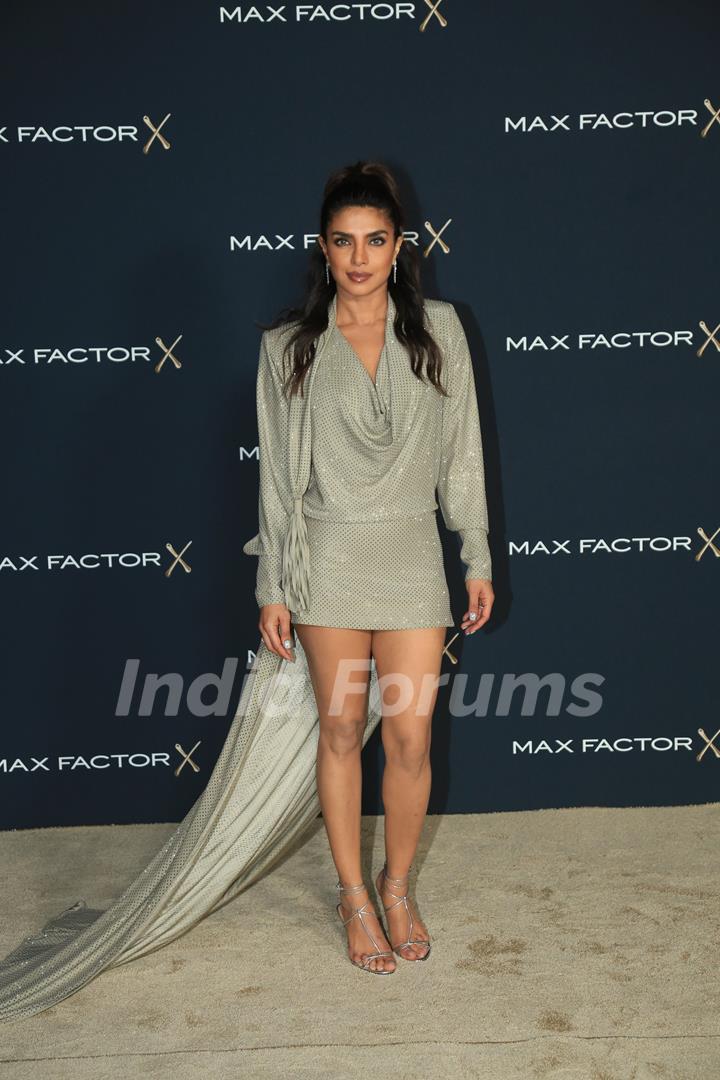 Priyanka Chopra snapped at the launch of a new beauty product line from Max Factor