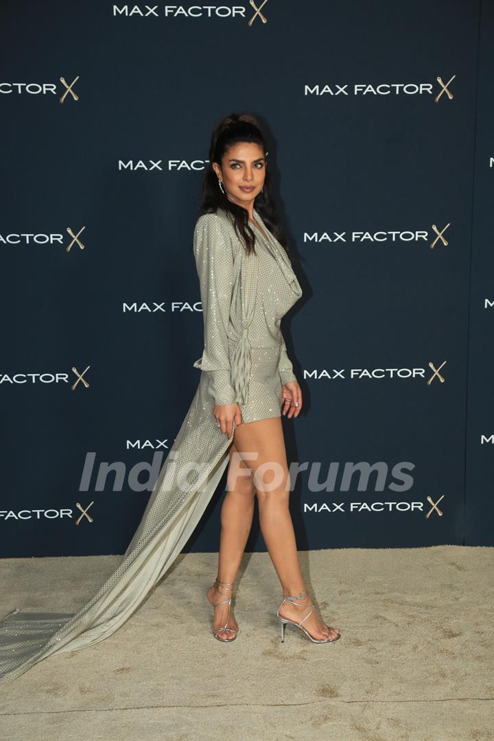 Priyanka Chopra snapped at the launch of a new beauty product line from Max Factor