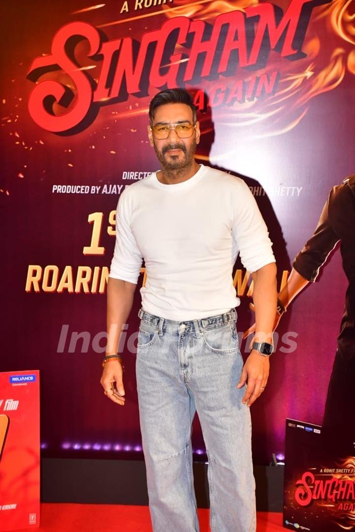 Ajay Devgn snapped promoting their upcoming film ‘Singham Again’