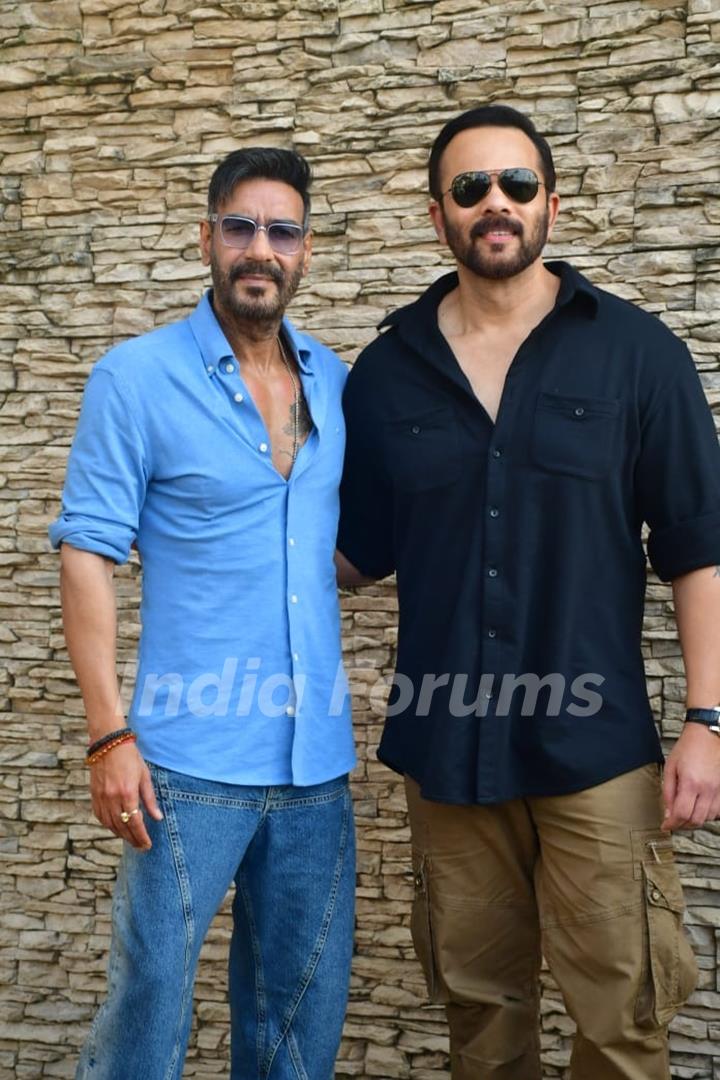 Ajay Devgn and Rohit Shetty snapped promoting their upcoming film ‘Singham Again’