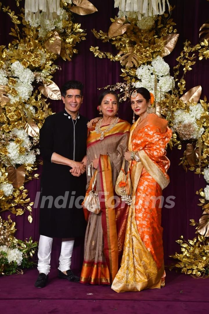 Shabana Azmi, Manish Malhotra and Rekha snapped at Manish Malhotra’s Diwali Bash