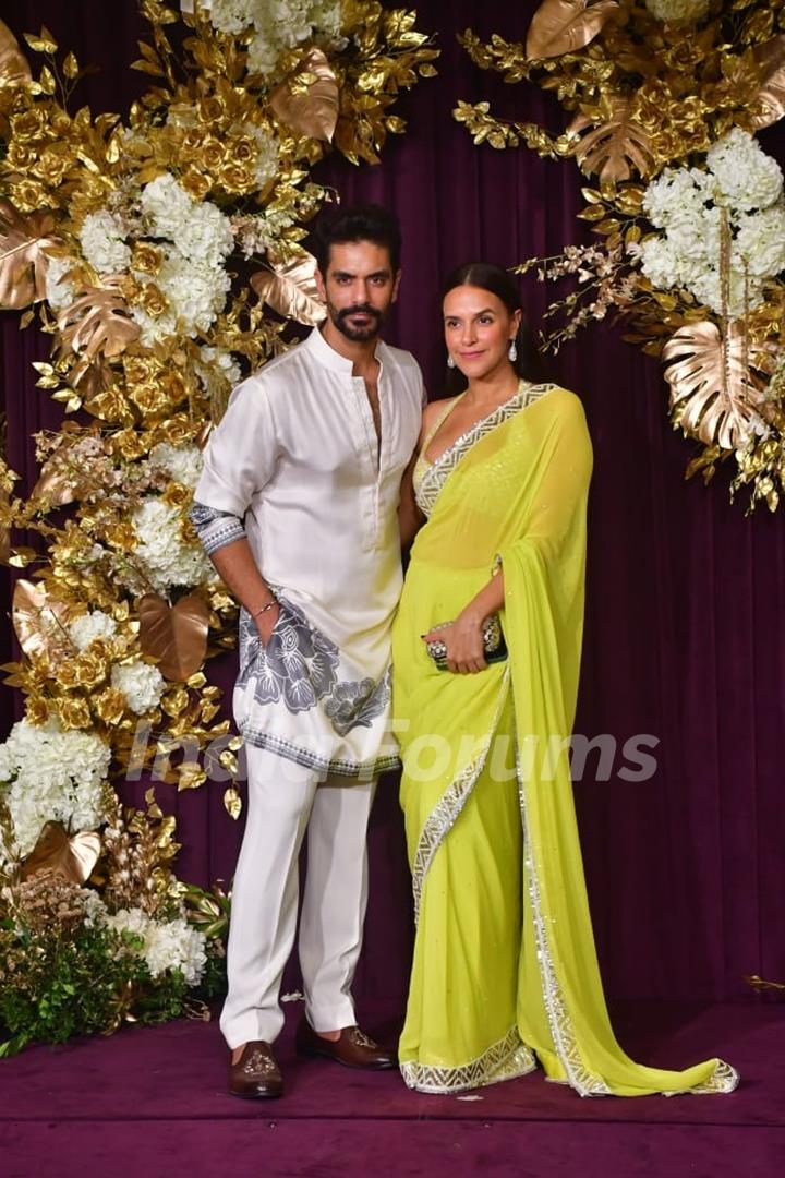 Neha Dhupia and Angad Bedi snapped at Manish Malhotra’s Diwali Bash