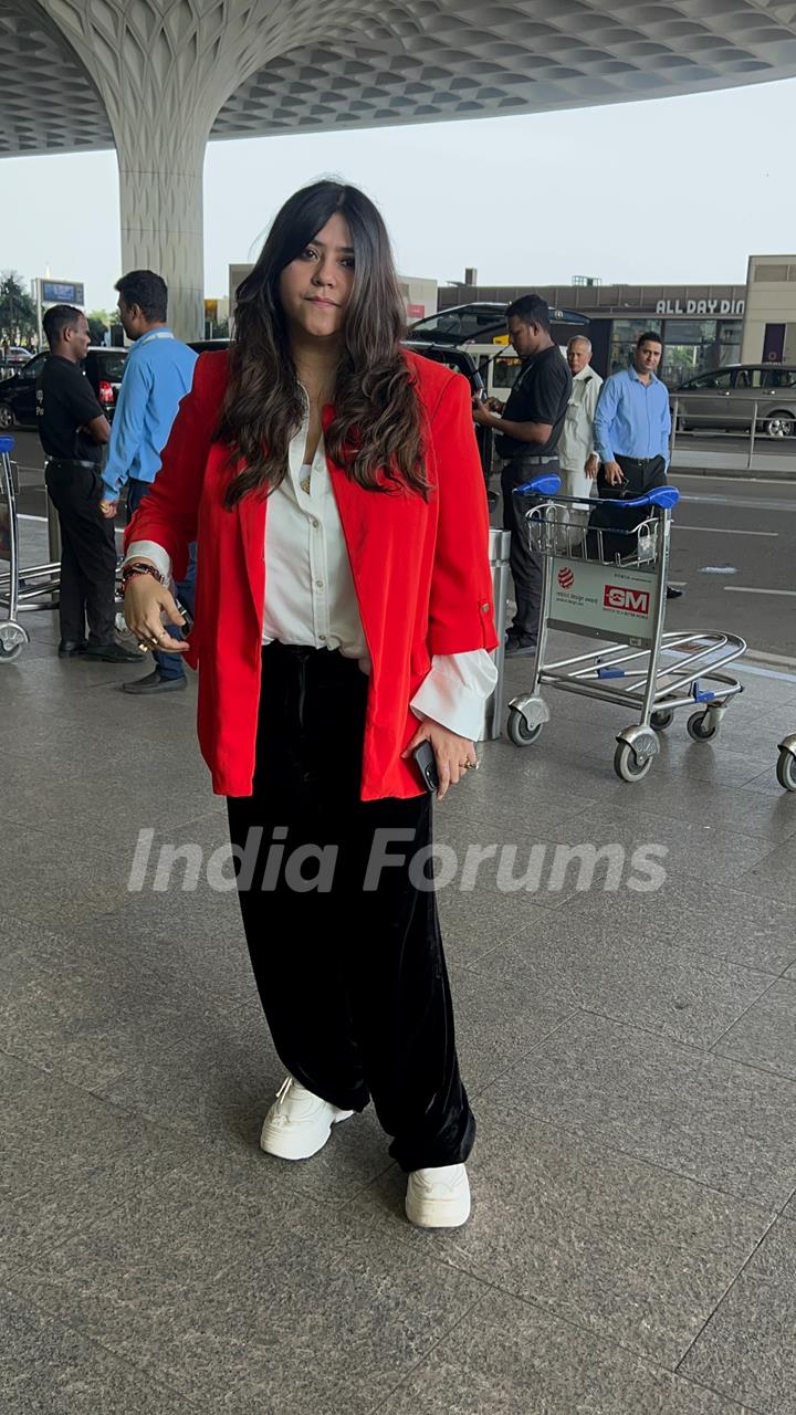 Ektaa Kapoor snapped at the airport