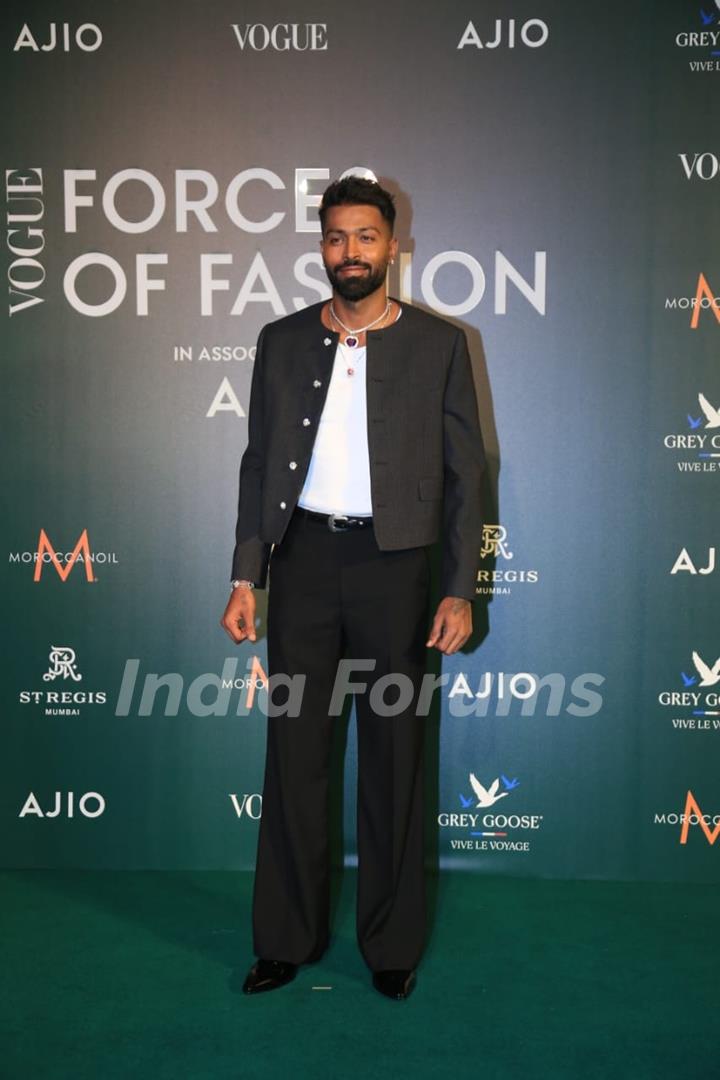 Hardik Pandya snapped at the Vogue Forces of Fashion India 2024