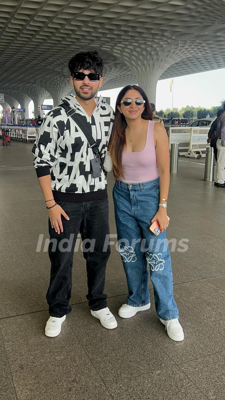 Arman Malik and Aashna Shroff snapped at the airport