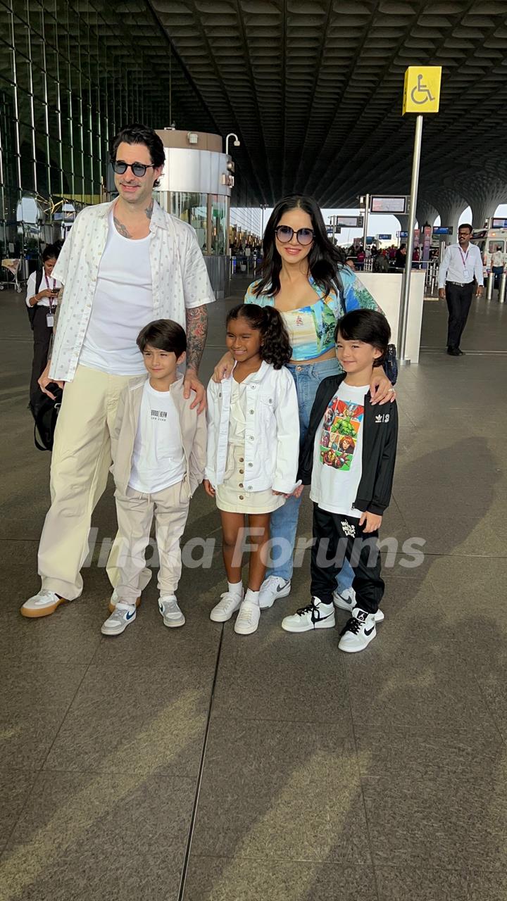 Sunny Leone and Daniel Weber snapped at the airport