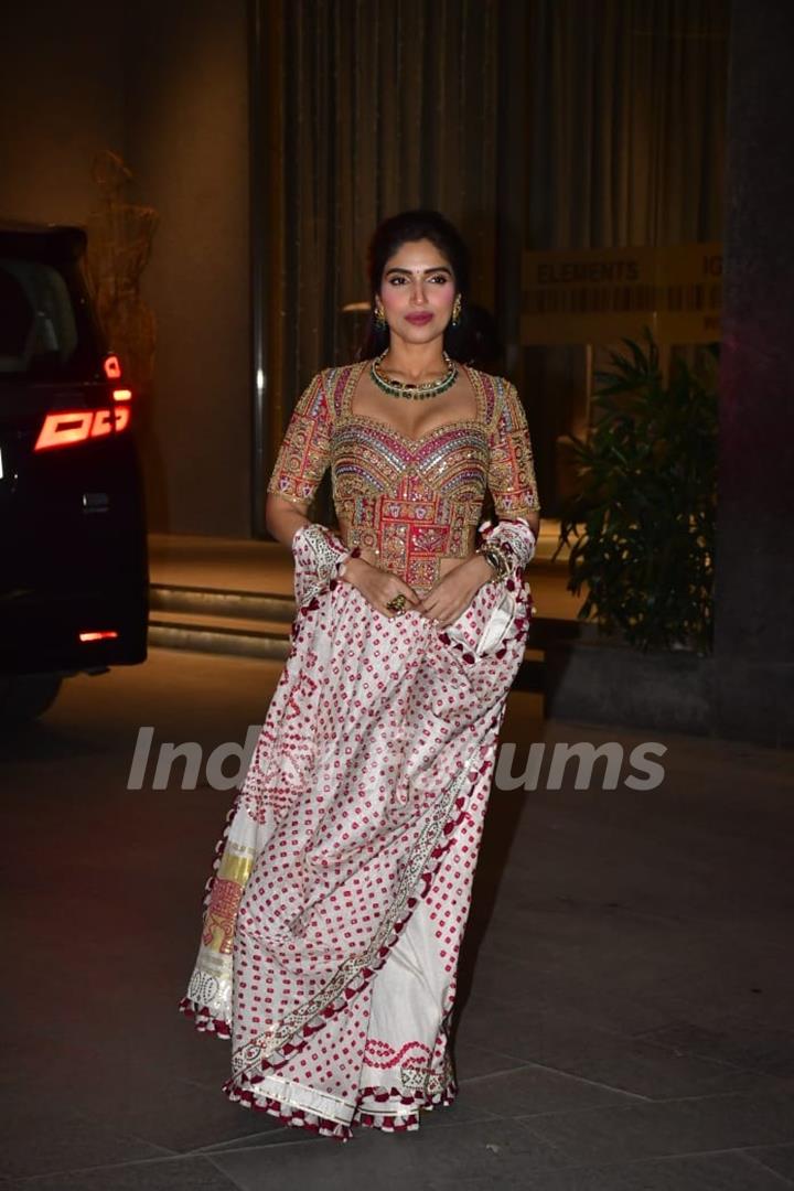 Bhumi Pednekar snapped attending Abu Jani and Sandeep Khosla’s Diwali party